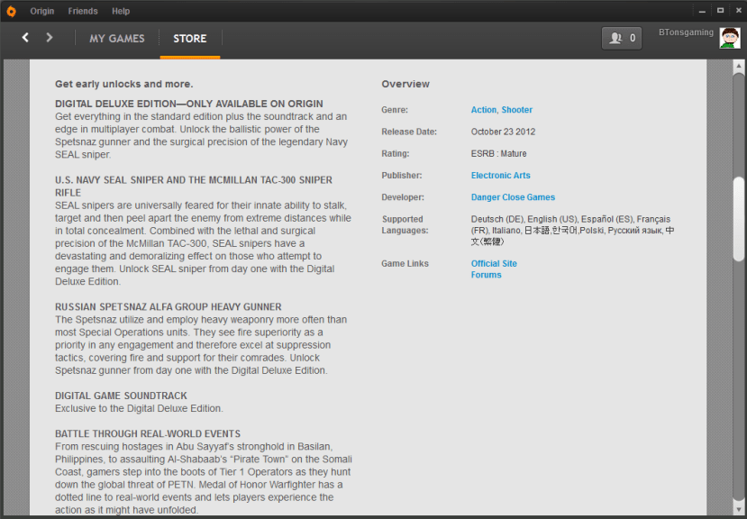 Origin Deluxe edition